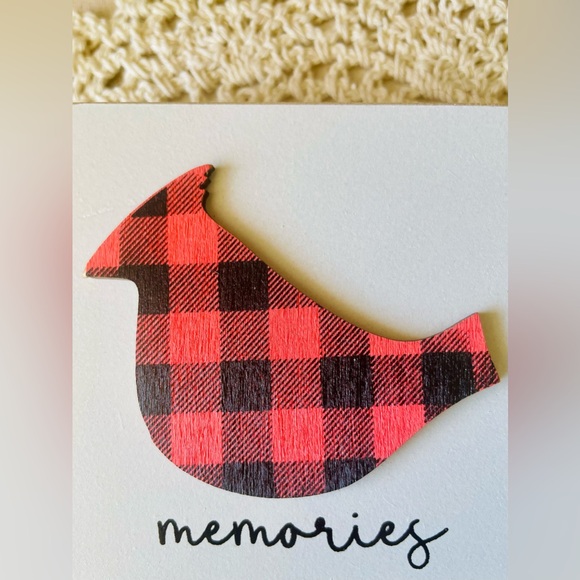 *Buffalo Check Cardinal Memories Block Shelf Sitter - Picture 3 of 13